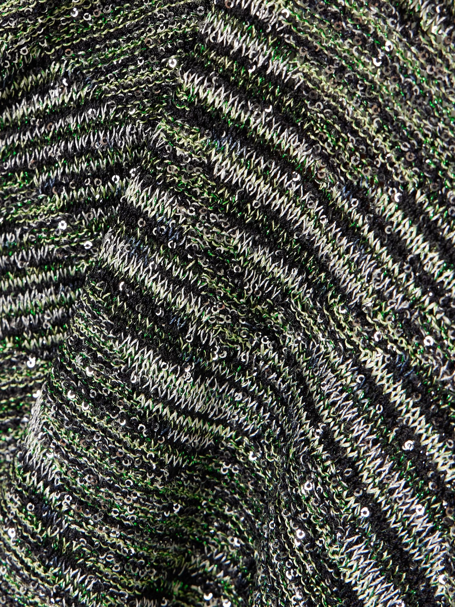 Mare sequin-embellished metallic crochet-knit top Green - 5