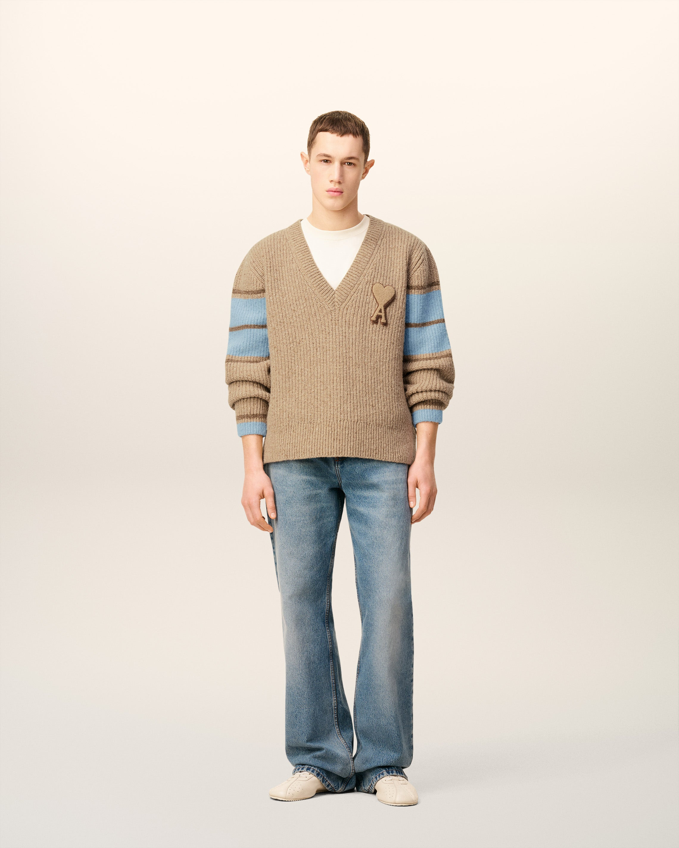 BROWN WOOL COLLEGE SWEATER - 2