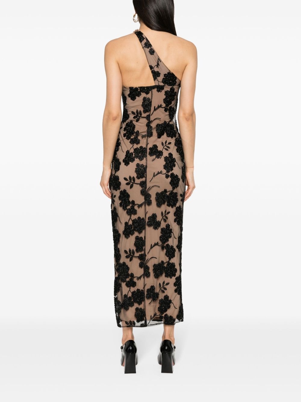 floral-beads midi dress - 4