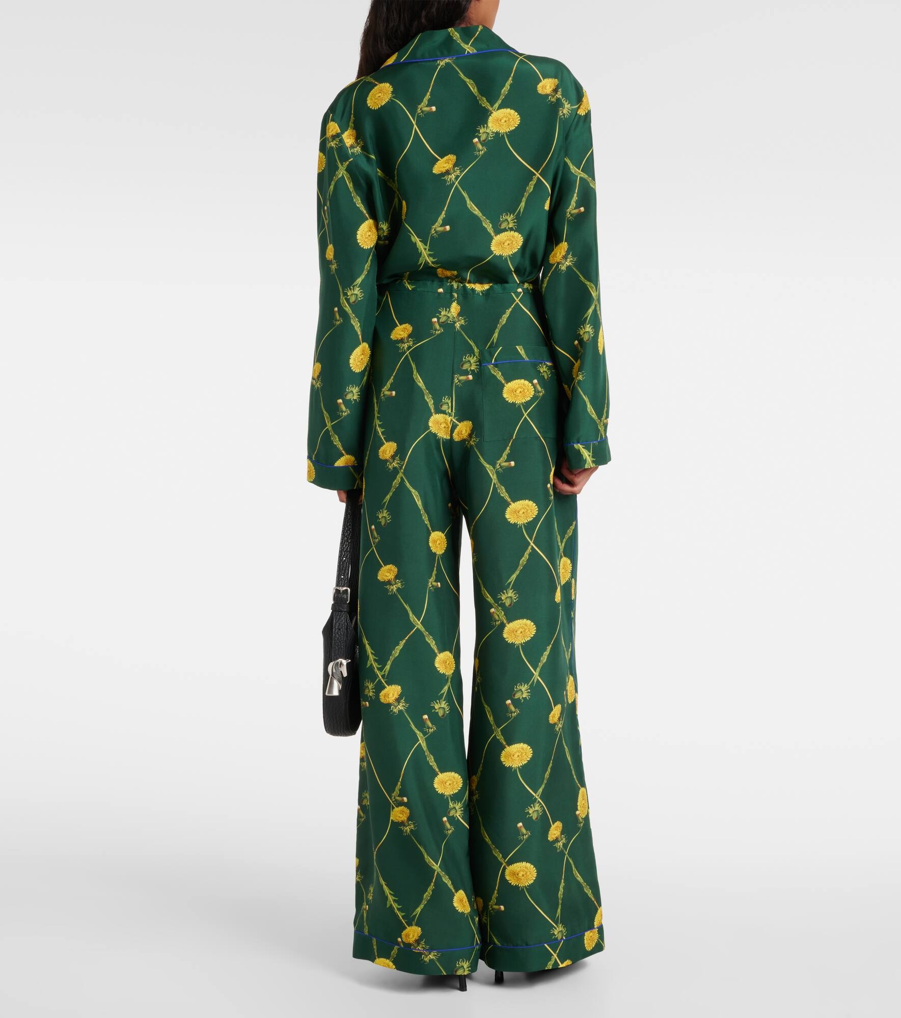 Floral silk pajama pants - 3