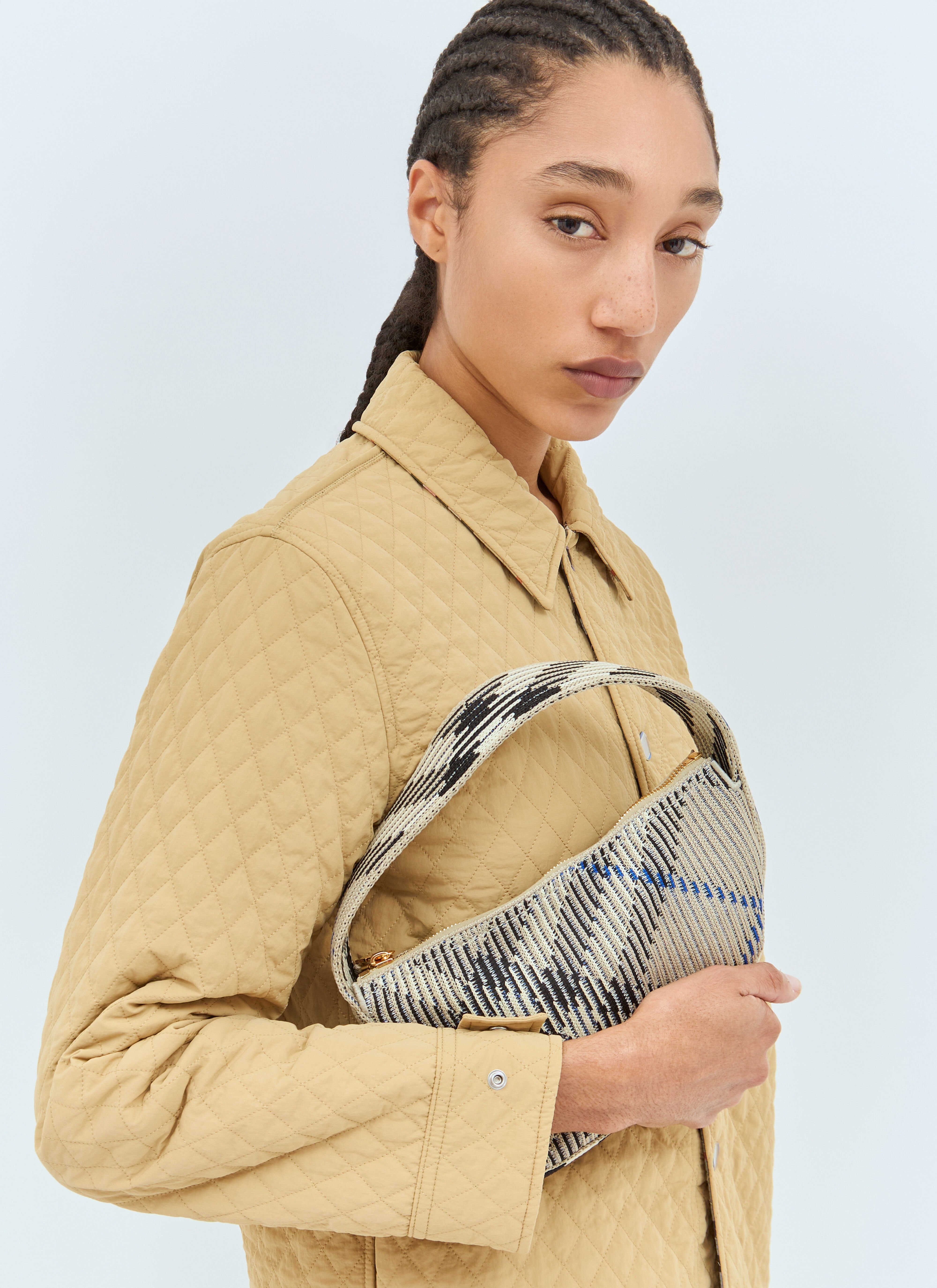 Check Mini Knitted Shoulder Bag - 5