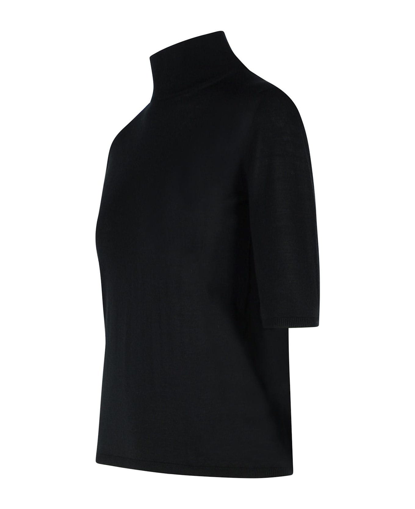 'cecina' Beige Virgin Wool Turtleneck Sweater - 2