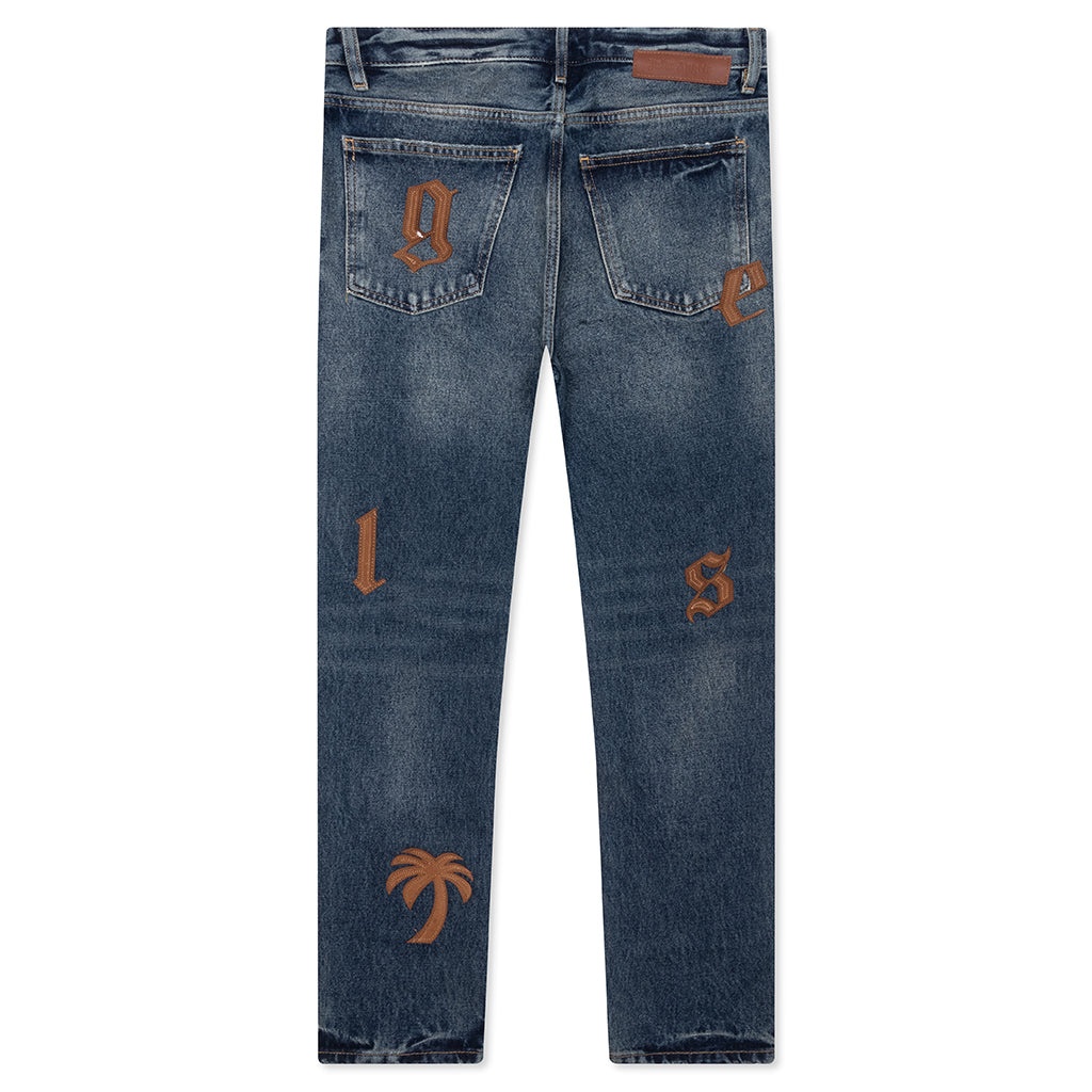LOGO PATCH 5 POCKETS - BLUE/GOLDEN BROWN - 2