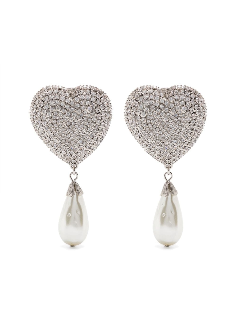 heart-motif clip-on earrings - 1