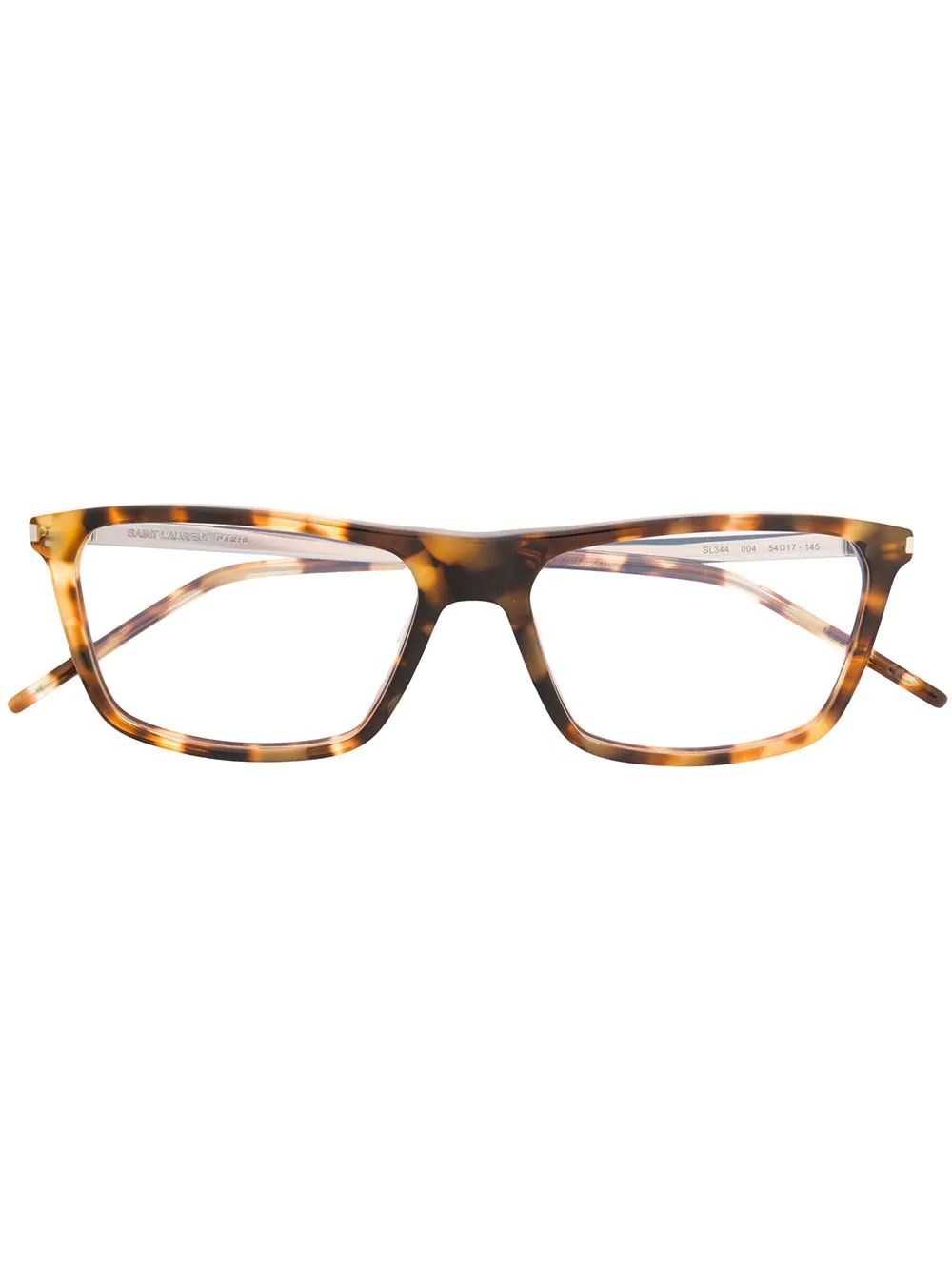 rectangular-frame tortoiseshell-effect glasses - 1