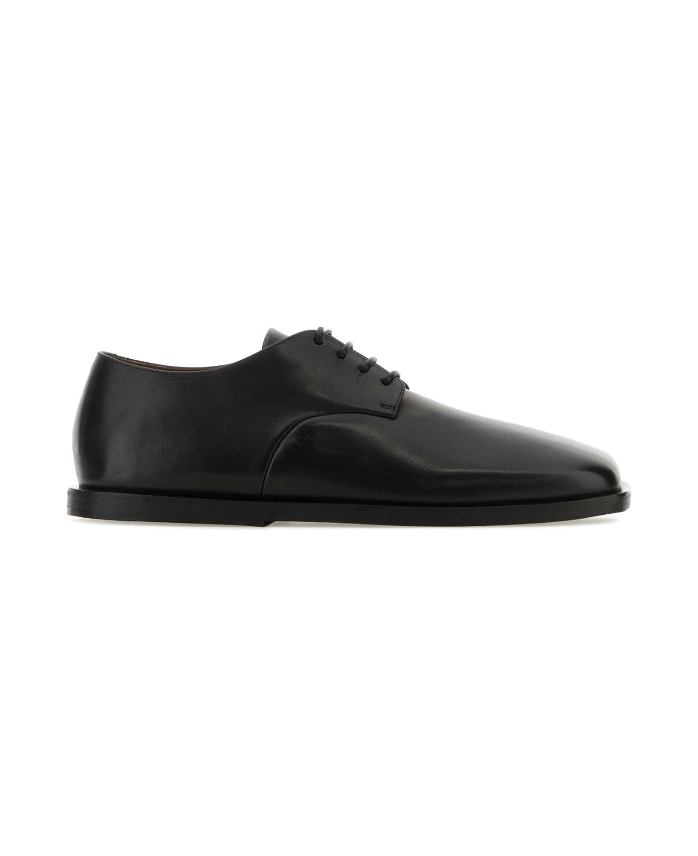 Black Leather Lace-up Shoes - 1