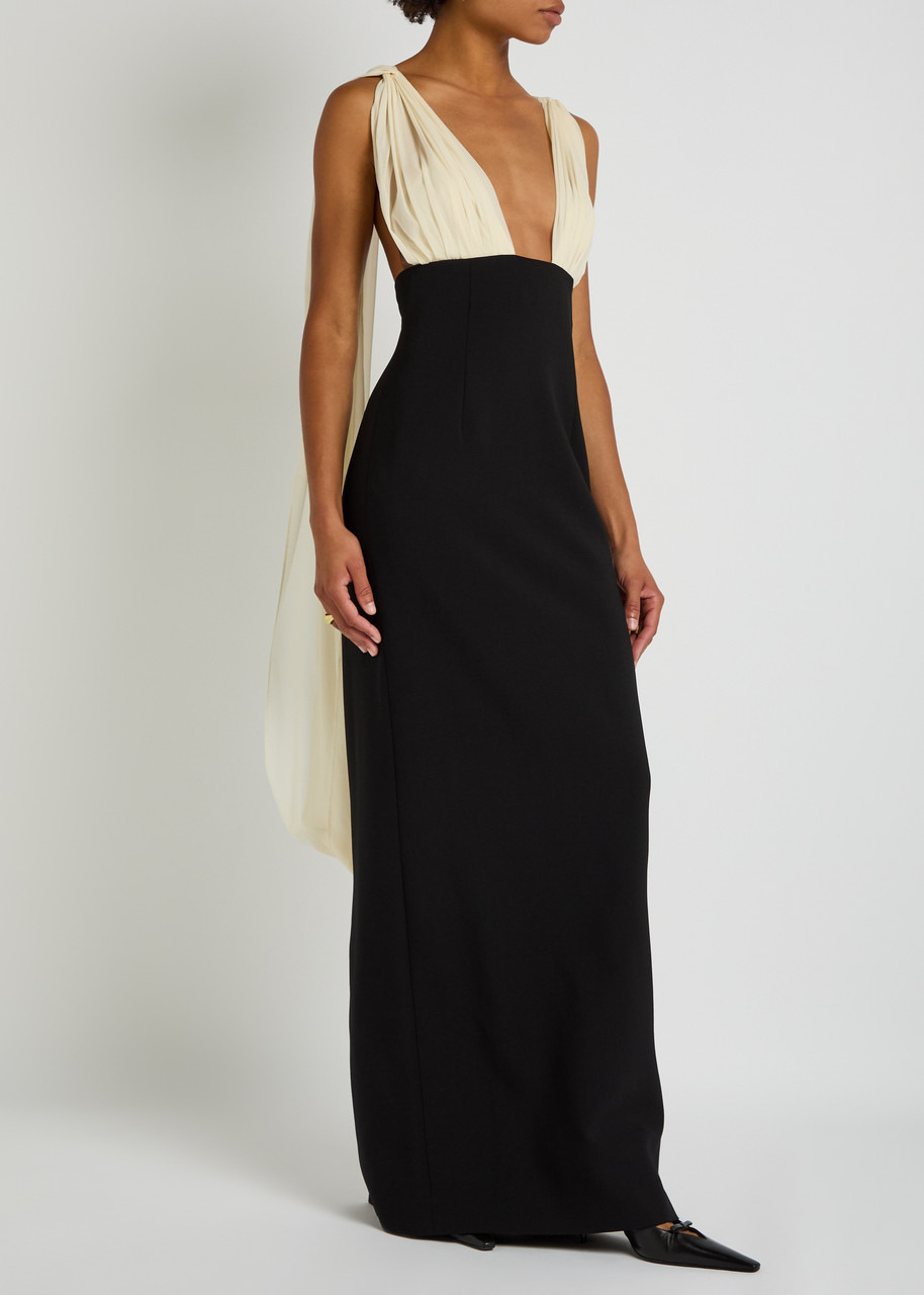 Armarium Mara Cape-effect Wool-blend Maxi Dress - 4