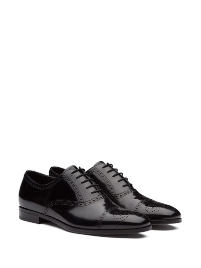 Prada brushed fumé leather Oxford shoes outlook