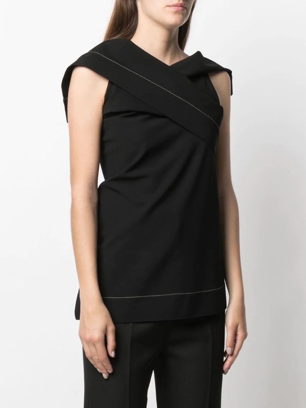 asymmetric sleeveless top - 3