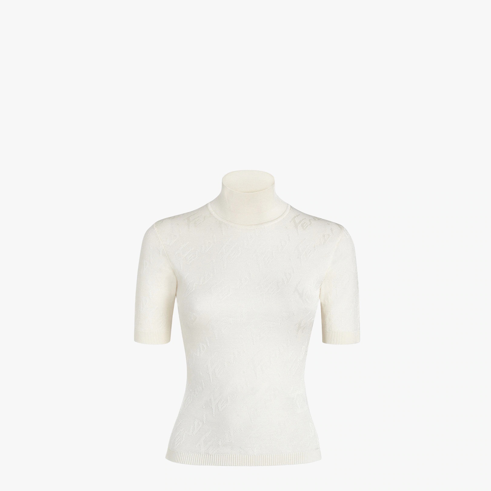 White viscose and cotton sweater - 1
