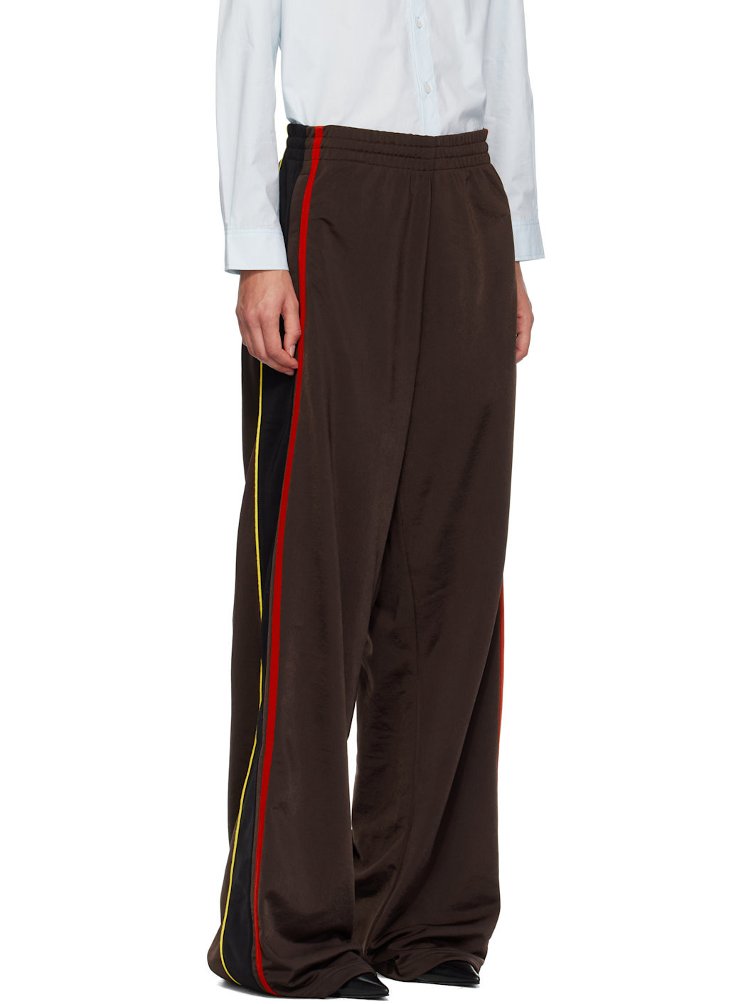 Brown Wide Leg Track Pants - 2