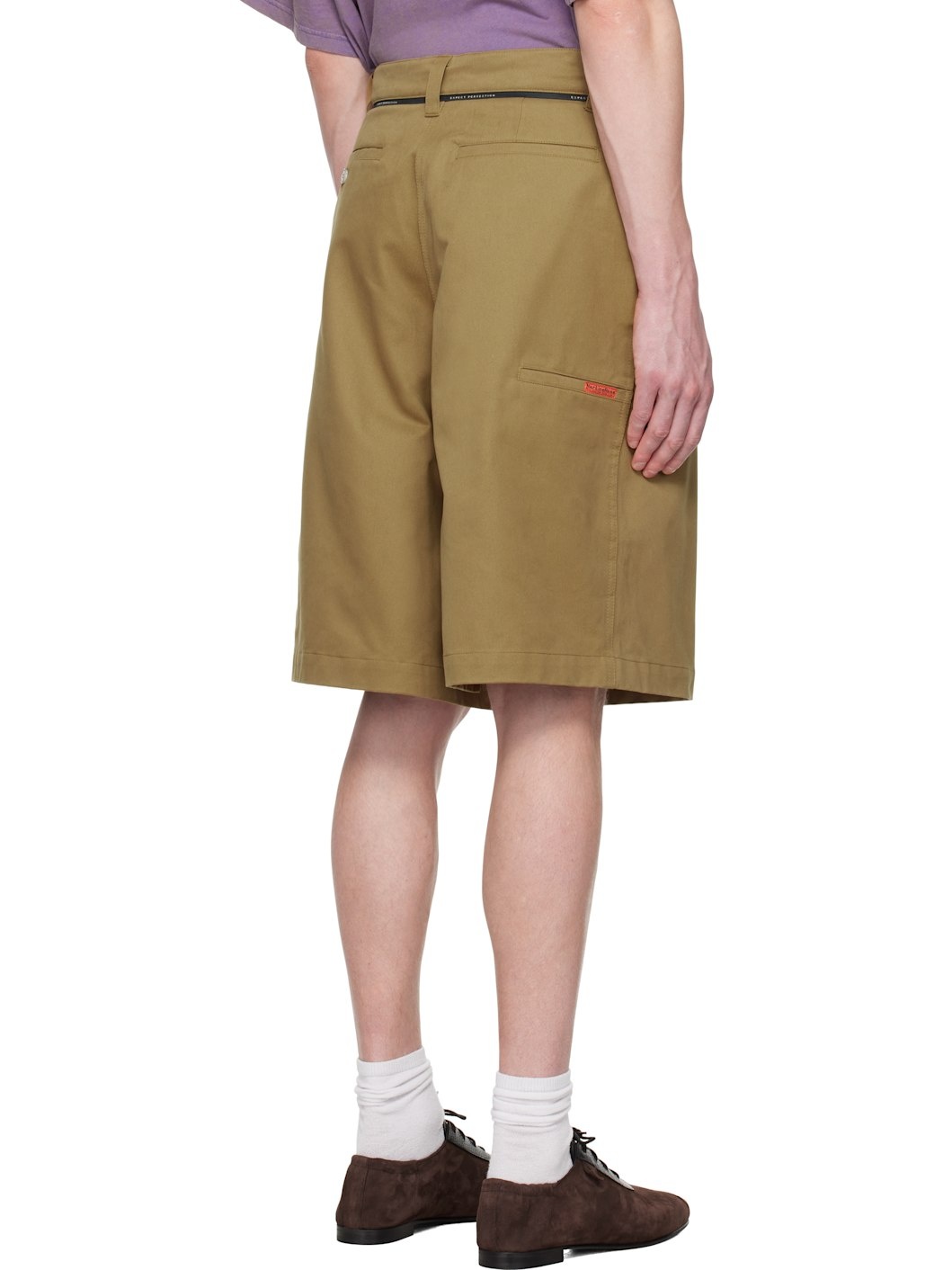 Khaki Twisted Skate Shorts - 3