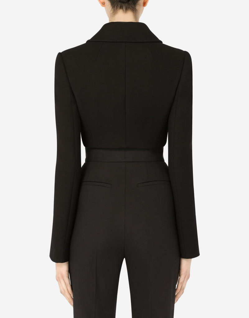 Dolce & Gabbana Double-breasted crepe Spencer jacket with DG buttons outlook