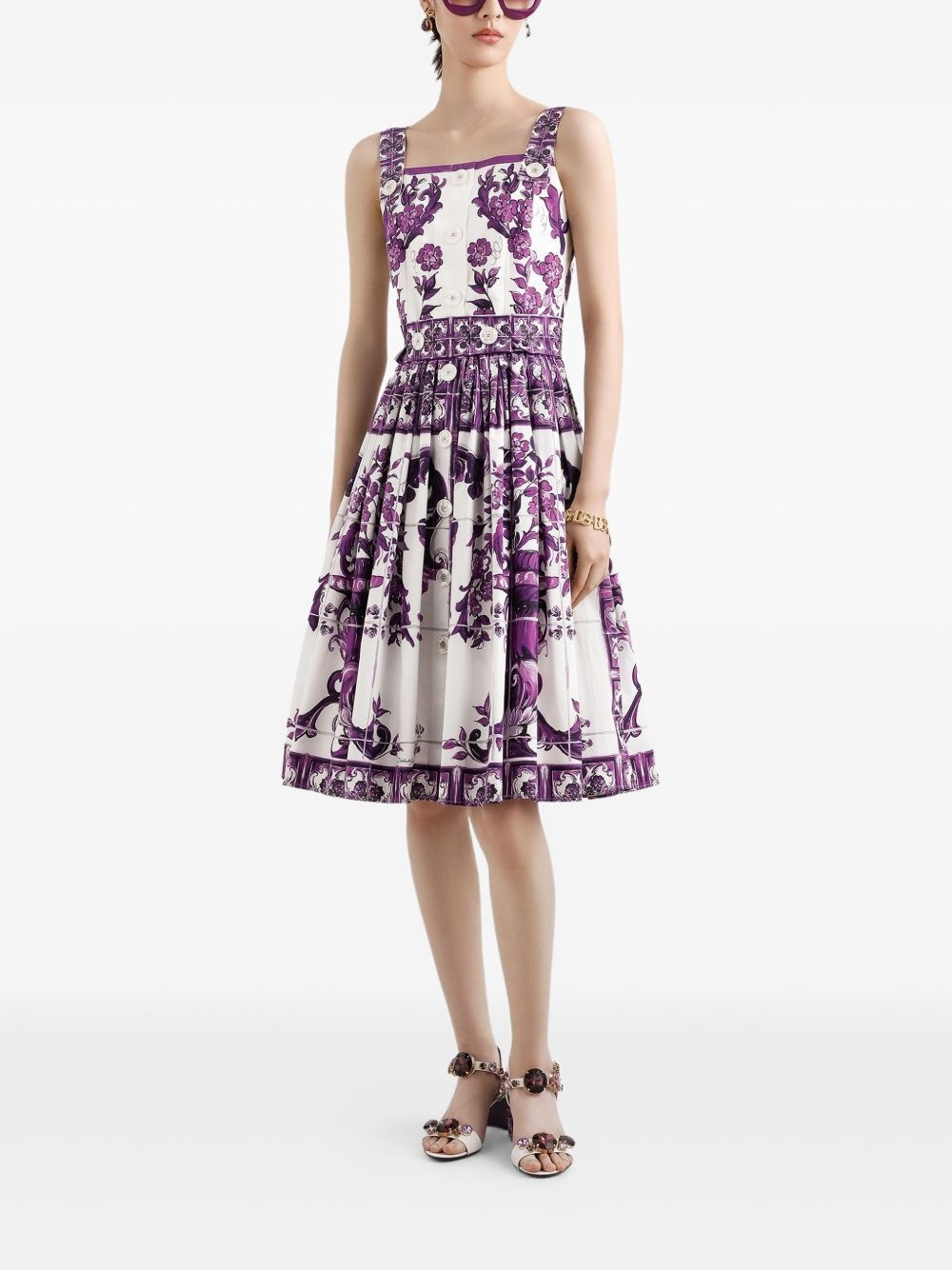 Maiolica-print midi dress - 2