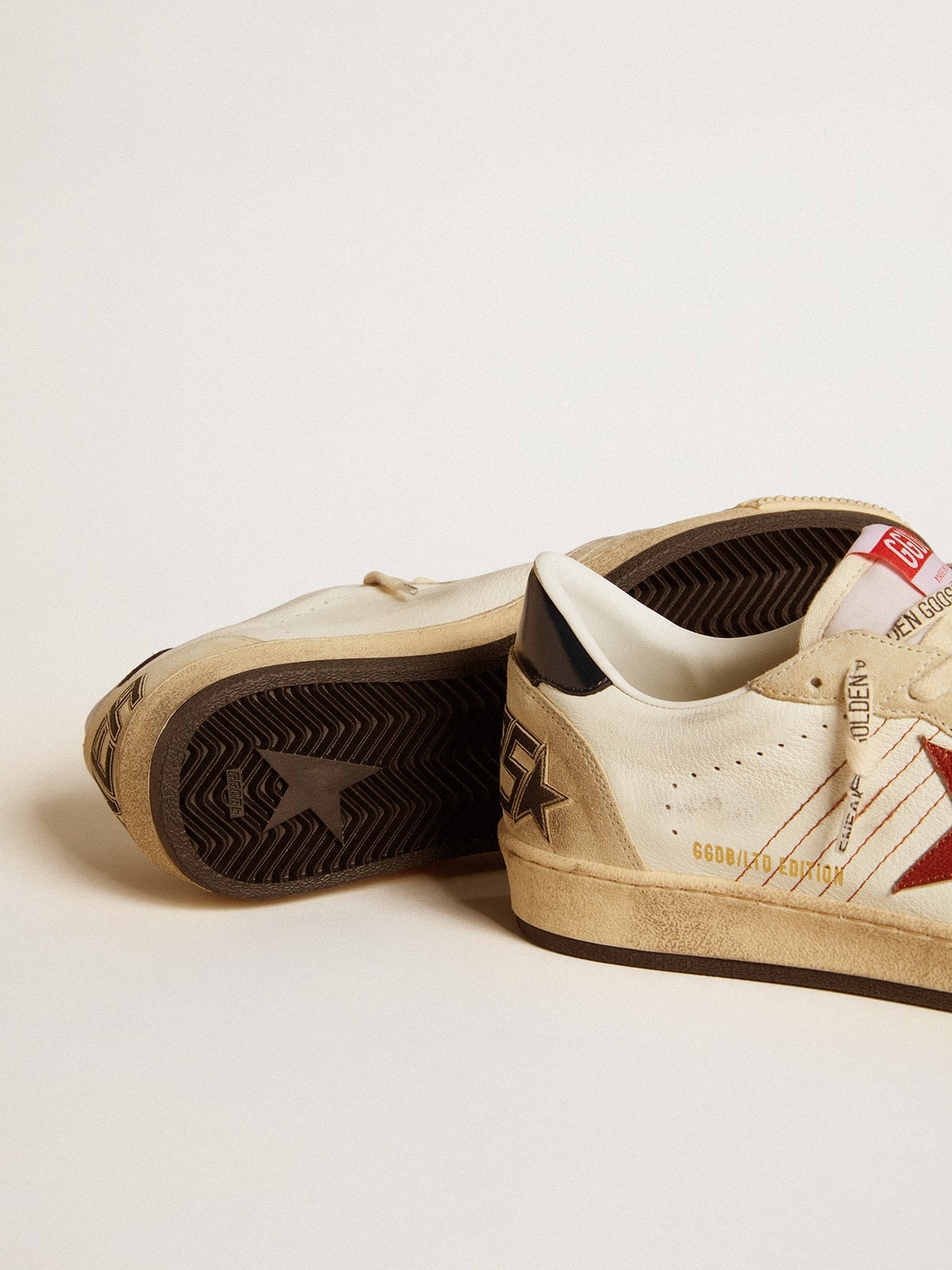 Men's Ball Star LTD in nappa leather with red leather star and leather heel tab - 3