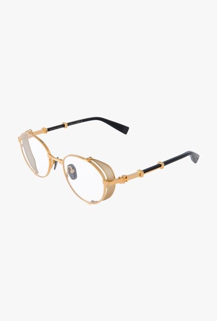Black and gold-tone titanium Brigade-I eyeglasses - 2
