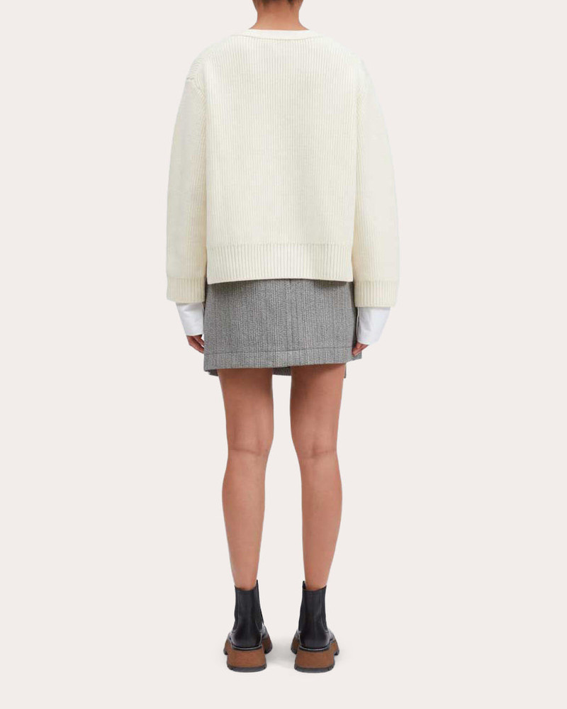3.1 Phillip Lim Boyfriend Cable Knit Wool Cardigan outlook