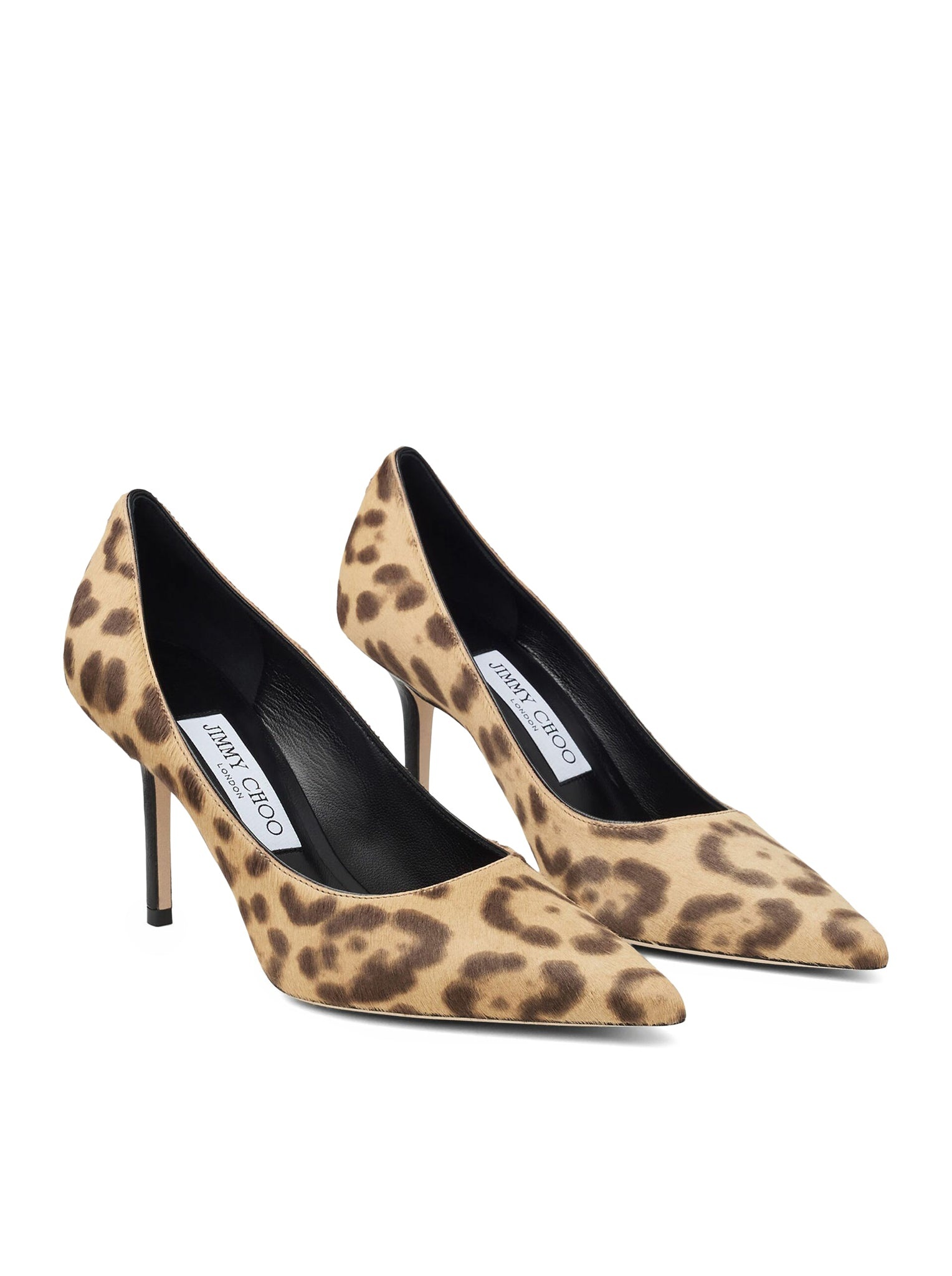 パンプス JIMMY CHOO PONYSKIN DECOLLETE WITH LEOPARD PRINT JIMMY CHOO NATURAL COLOR PONY SKIN DÉCOLLETÉ WITH LEOPARD