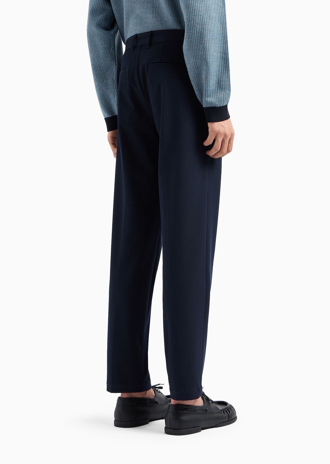 Compact fabric chinos with wool finish - 3