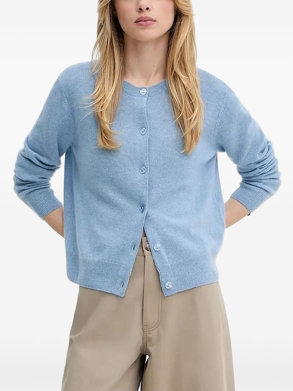 button-front cashmere cardigan - 1