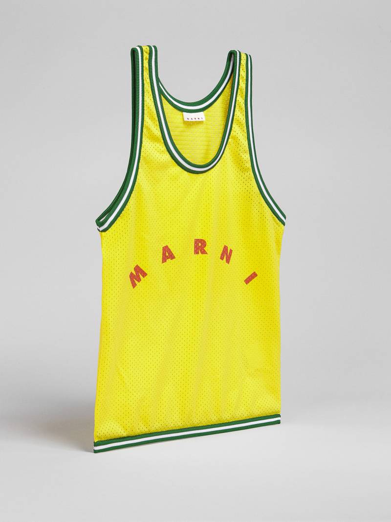 YELLOW BASKET TANK TOP SHOPPING BAG IN TECH FABRIC 3
