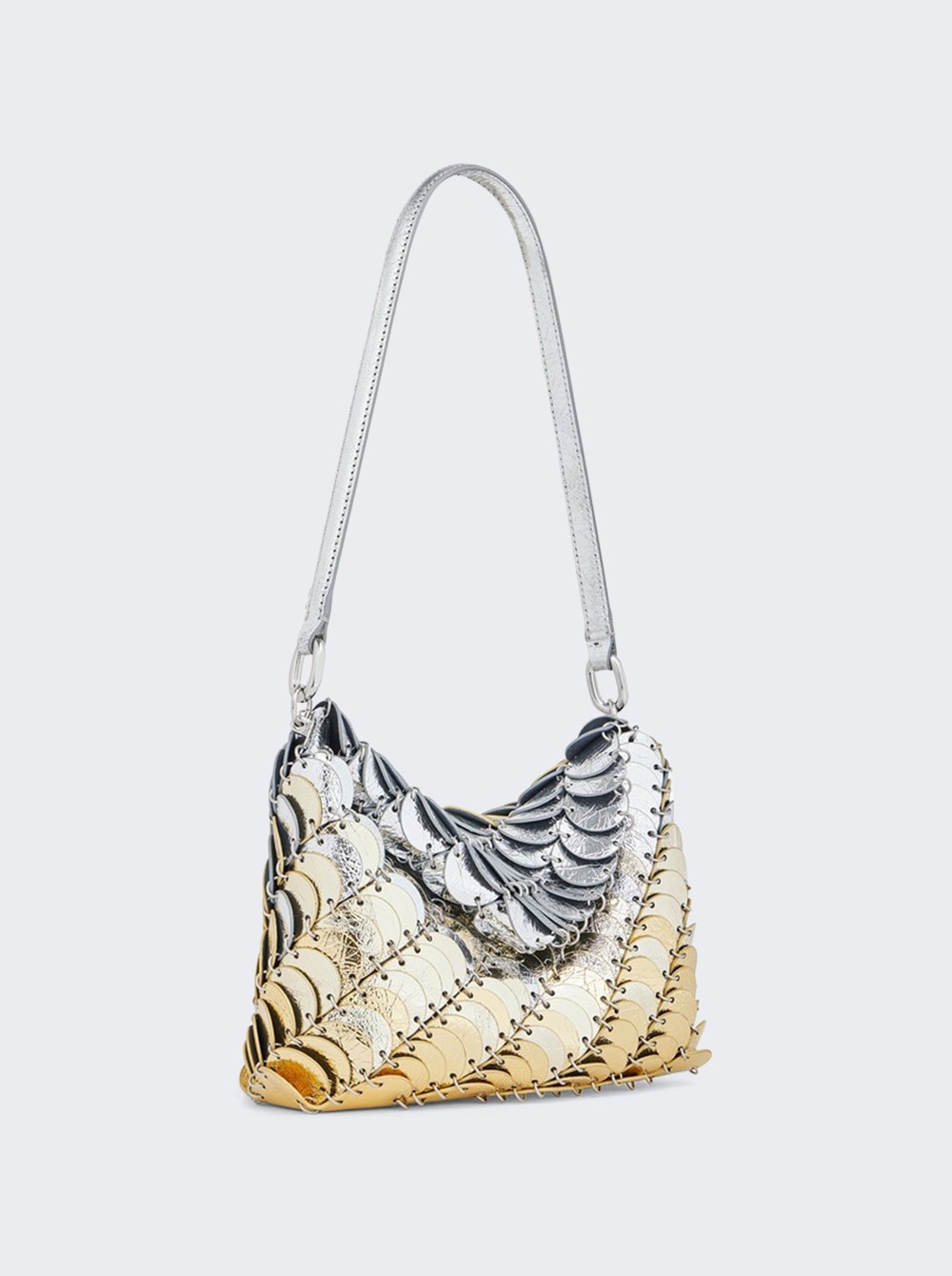 Leather Disc Shoulder Bag Gradient Metallic - 1