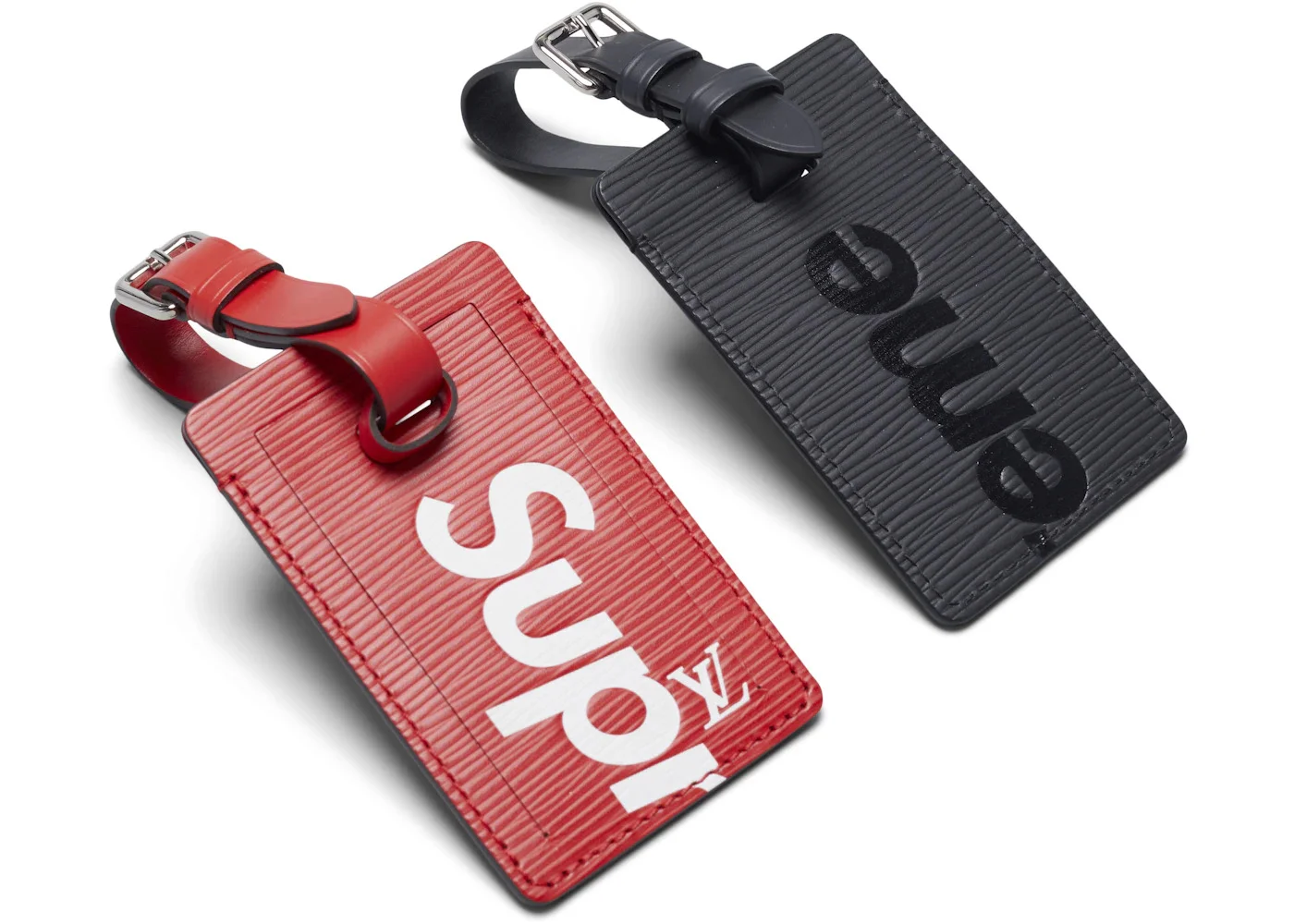 Louis Vuitton x Supreme Luggage Tag Set Epi Black/Red - 1