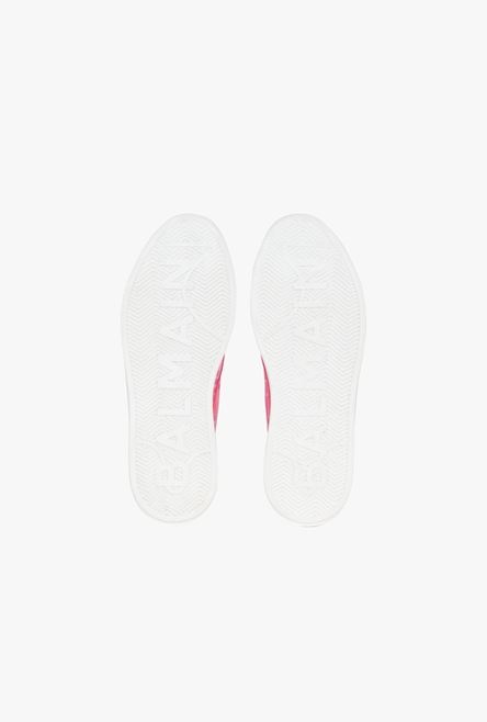 Balmain x Barbie - Pink monogrammed slip-on B-Court sneakers - 5