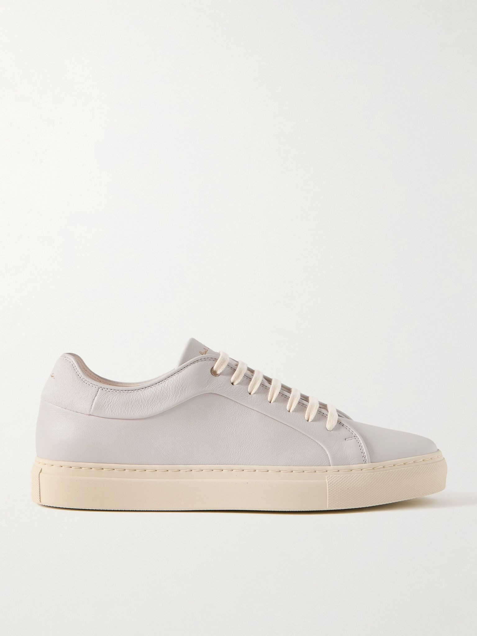 Basso Lux Suede-Trimmed Leather Sneakers Neutral - 1