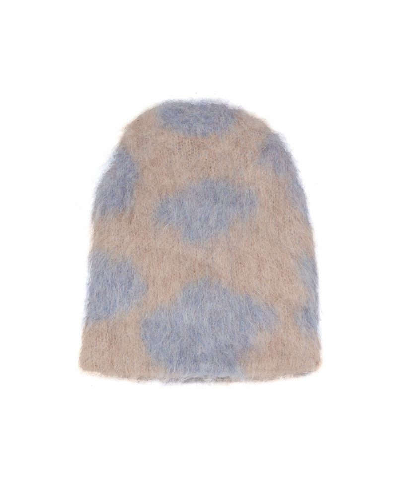 BRAIN DEAD Cow Print Beanie - Sky Blue outlook
