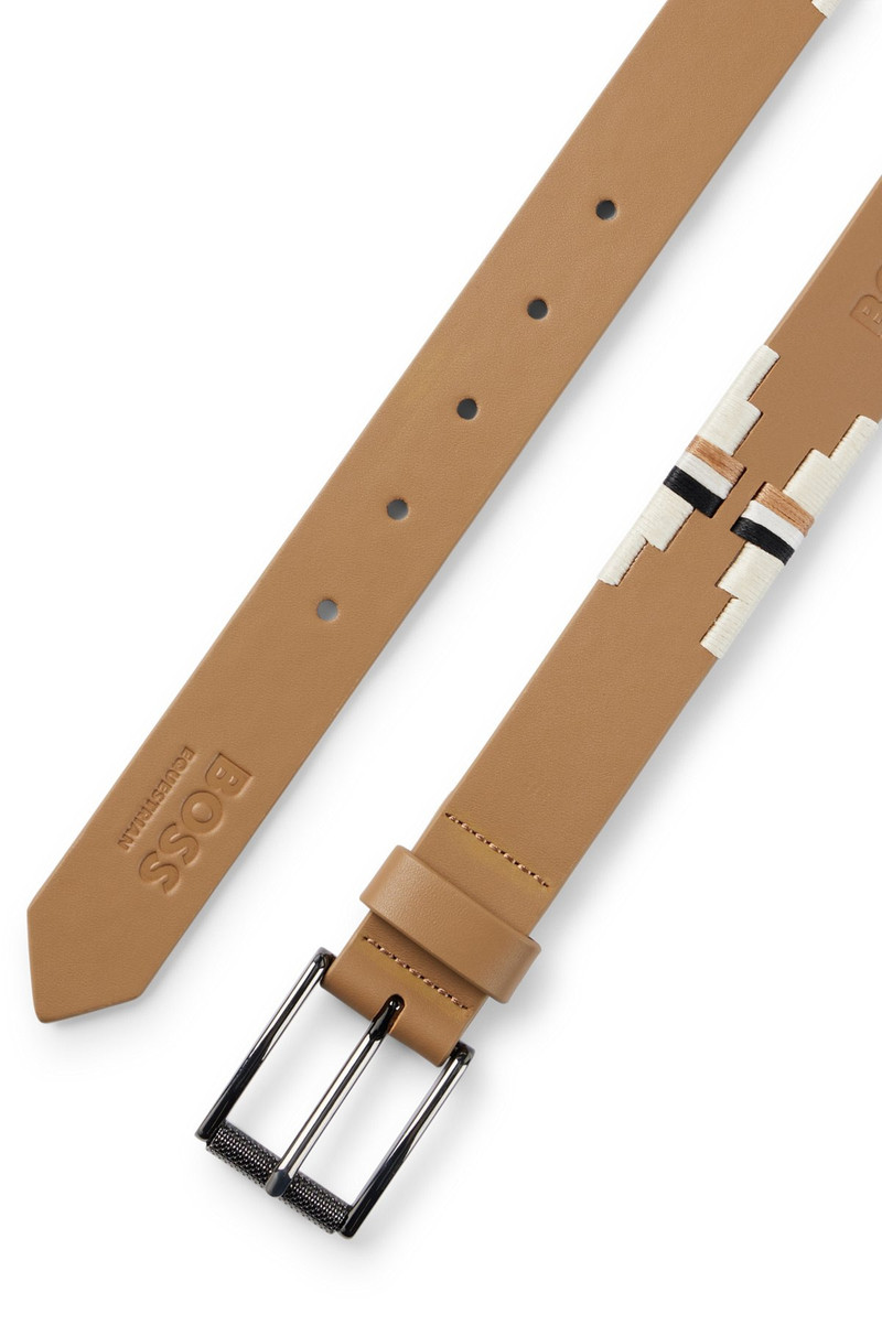 BOSS EQUESTRIAN POLO BELT WITH EMBROIDERED PATTERN outlook