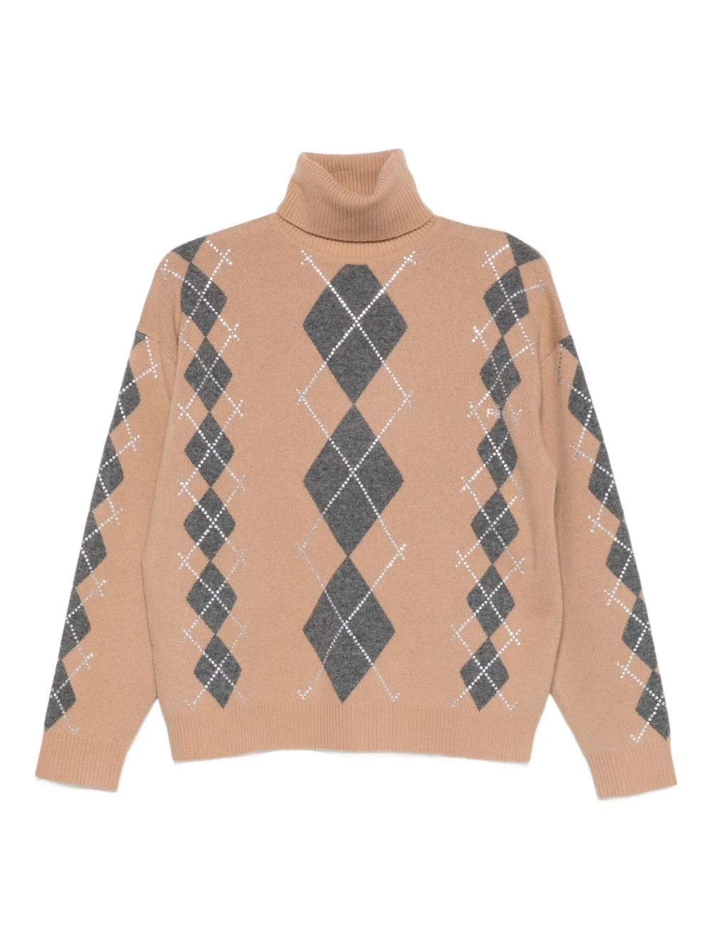 Alberte embellished argyle-pattern sweater - 1