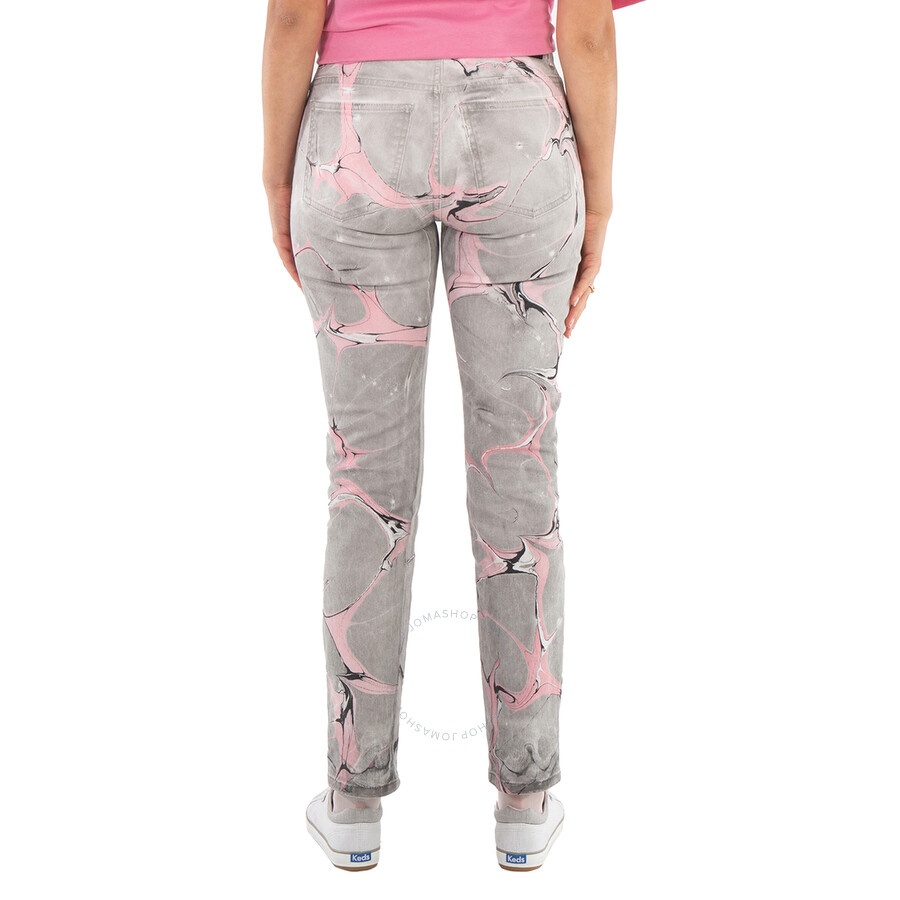 Stella McCartney Skinny Boyfriend Embroidered Logo Jeans, Waist Size 26" - 6
