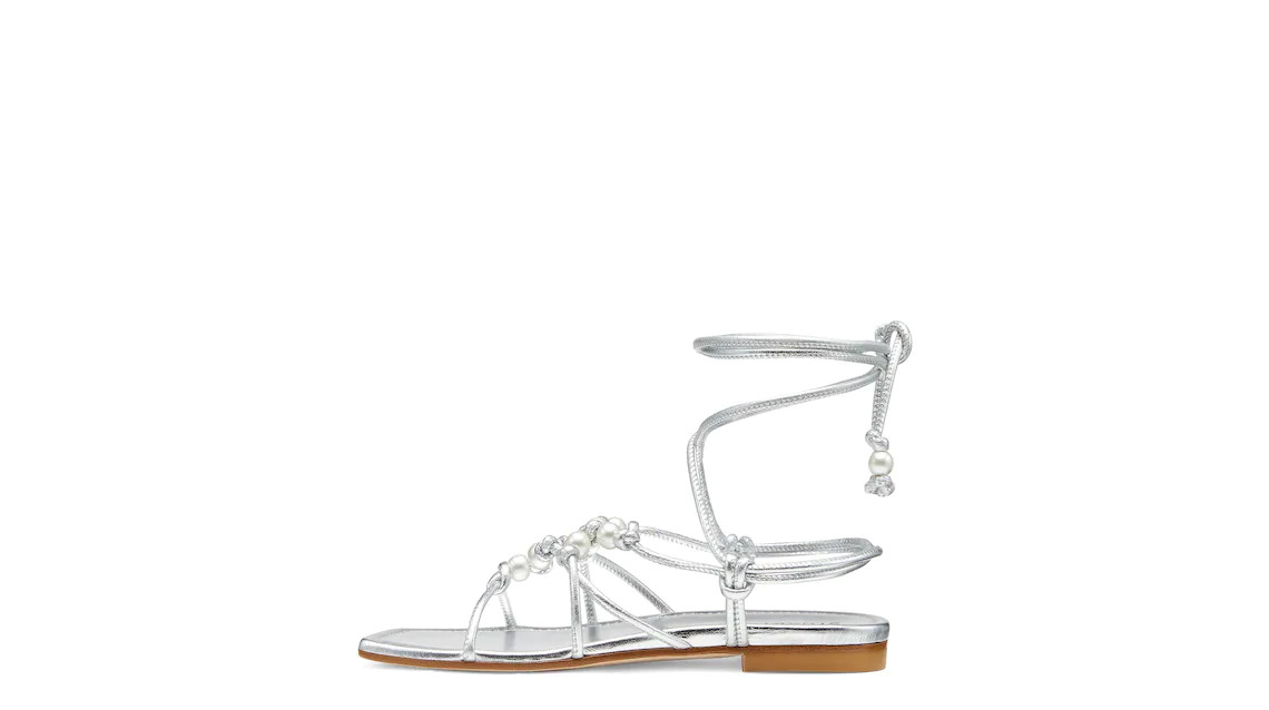 PEARL KNOT LACE-UP SANDAL - 3