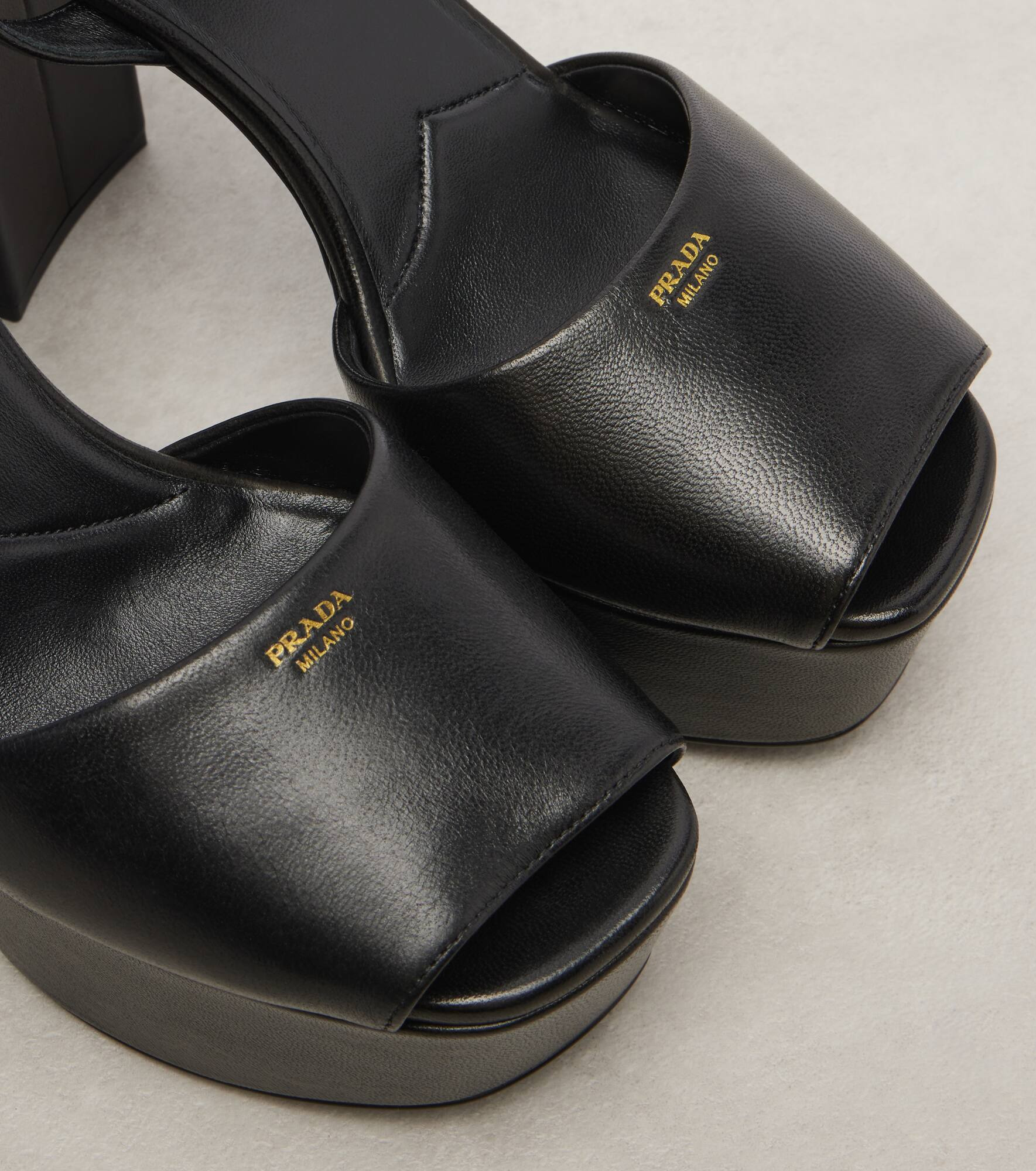 Leather platform sandals - 5