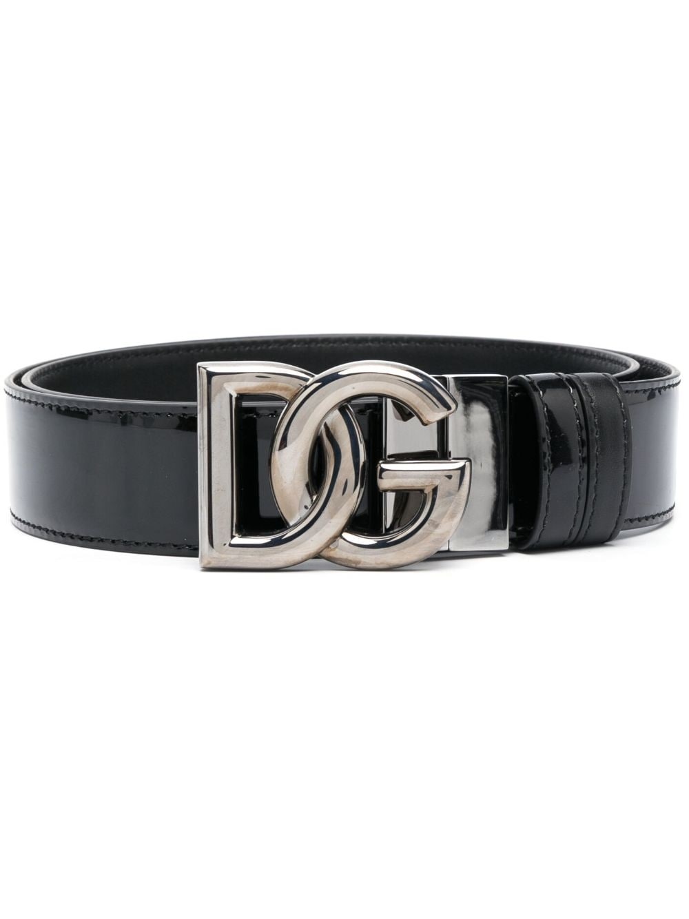 logo buckle-fastening leather belt - 1