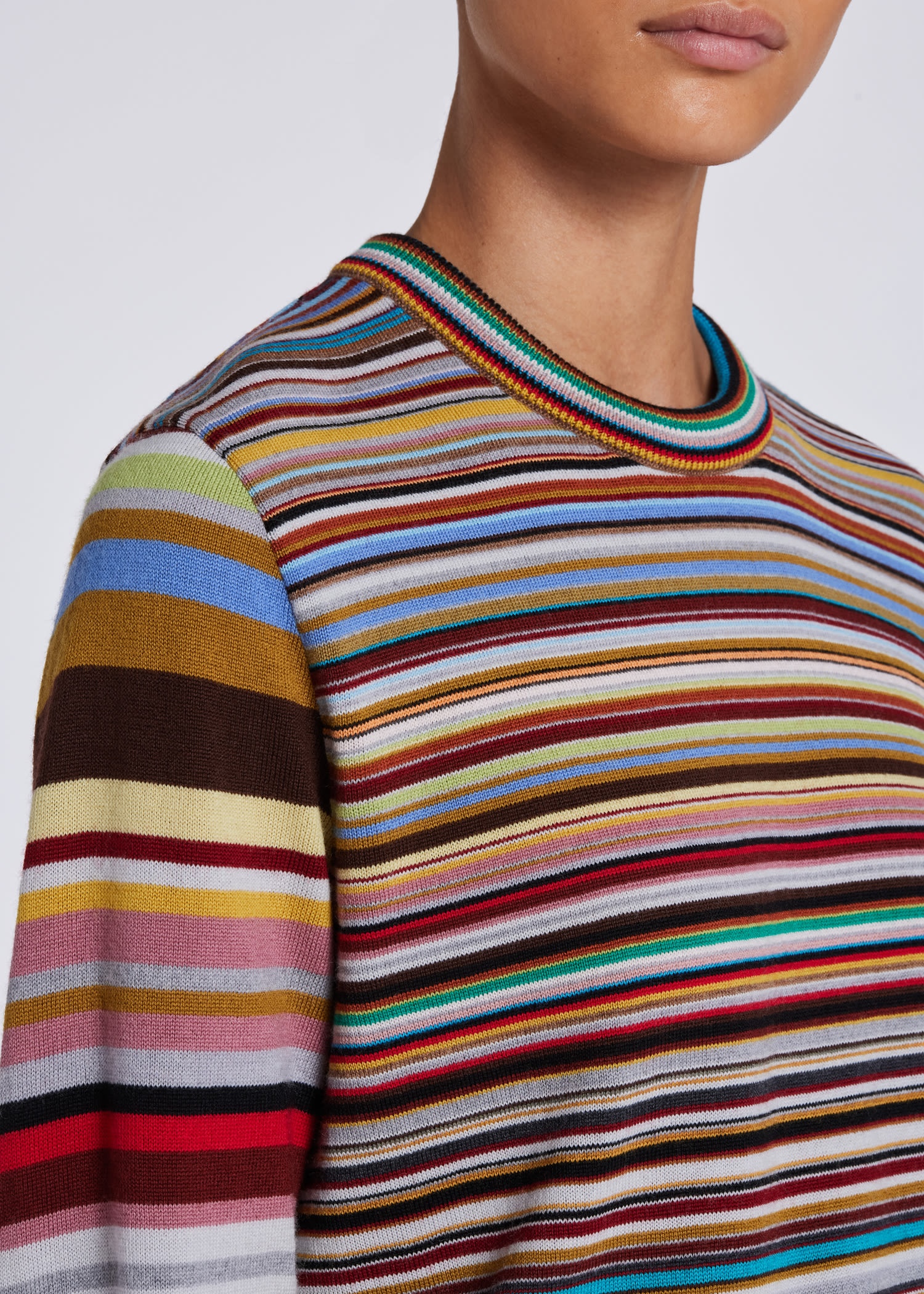'Signature Stripe' Contrast Wool Sweater - 7