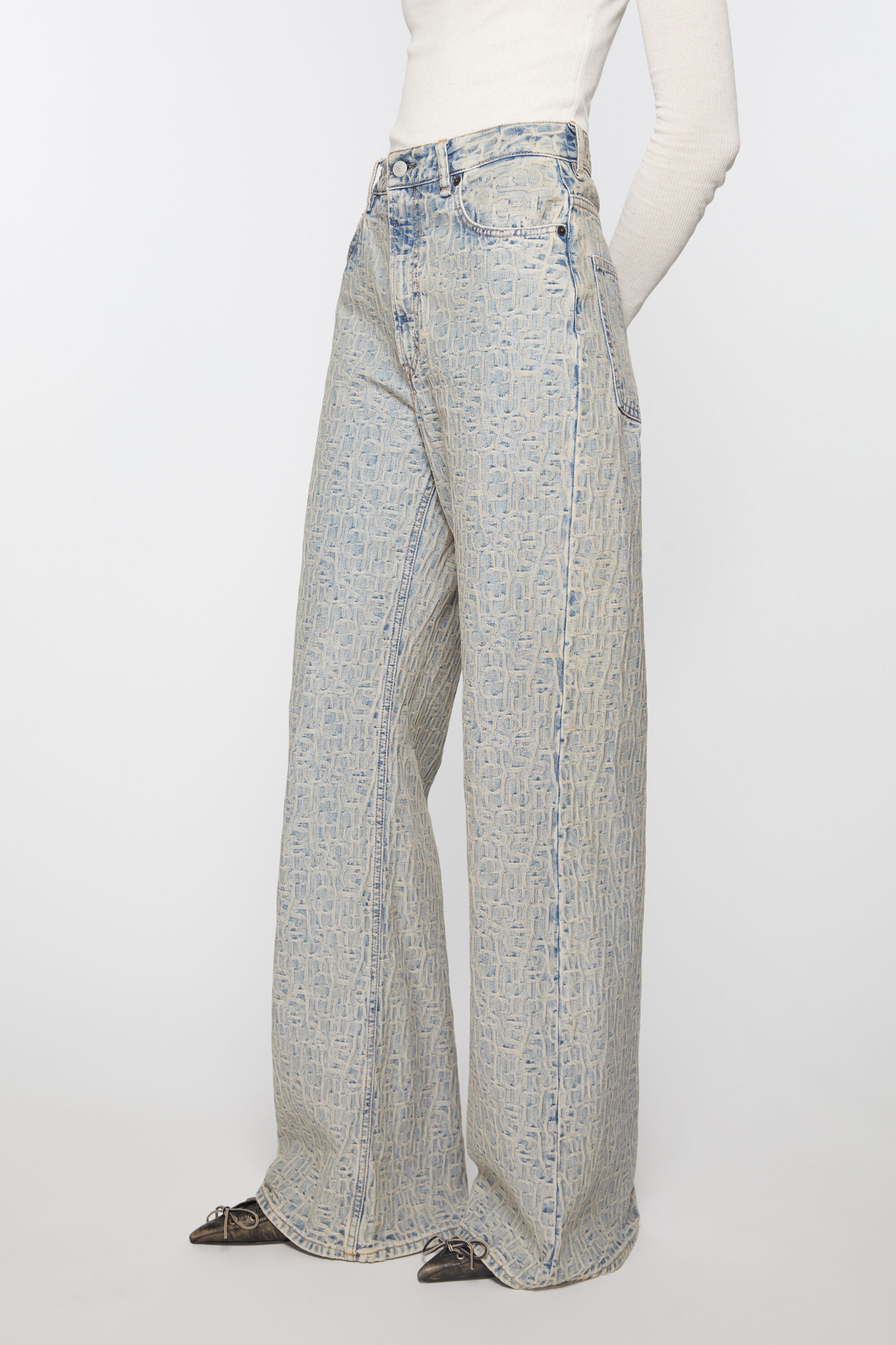 Relaxed fit jeans - 2022 Monogram - Blue/beige - 3
