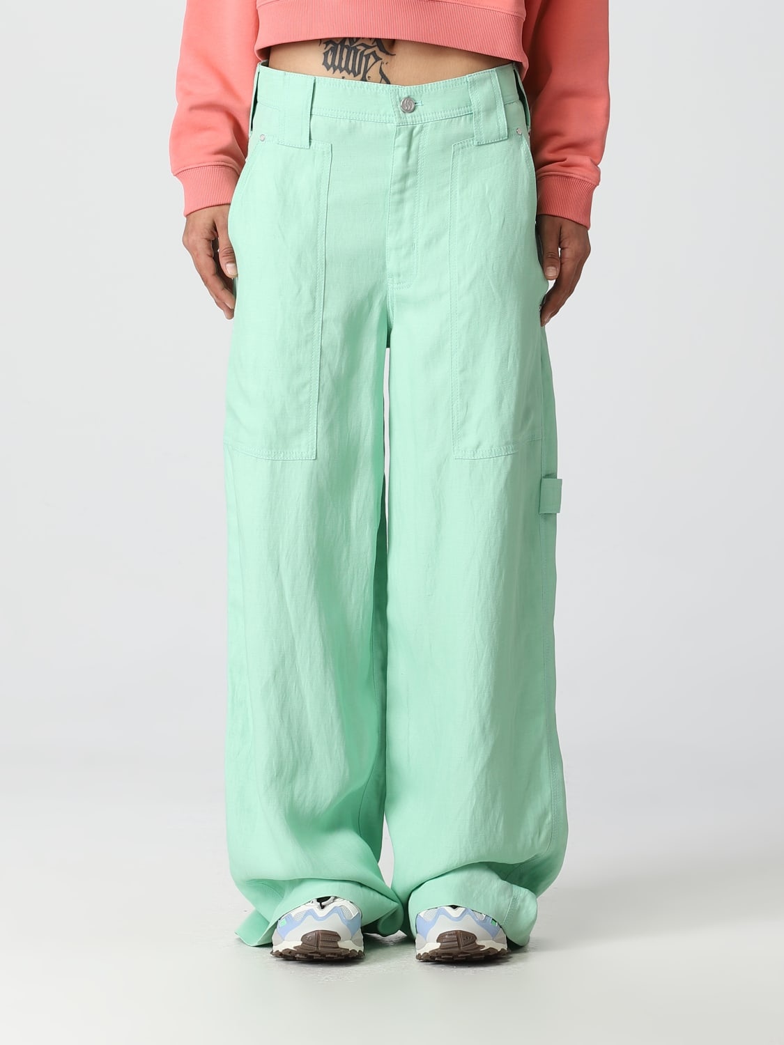 【関税・送料込み】STELLA MCCARTNEY VISCOSE LINEN BLEND PANTS STELLA MCCARTNEY Pants Size: EUR 38 (comparable to US 0
