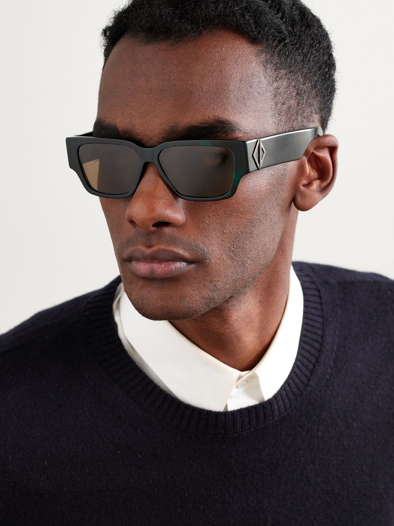 Dior CD Diamond S5I D-Frame Tortoiseshell Acetate and Silver-Tone Sunglasses Black outlook