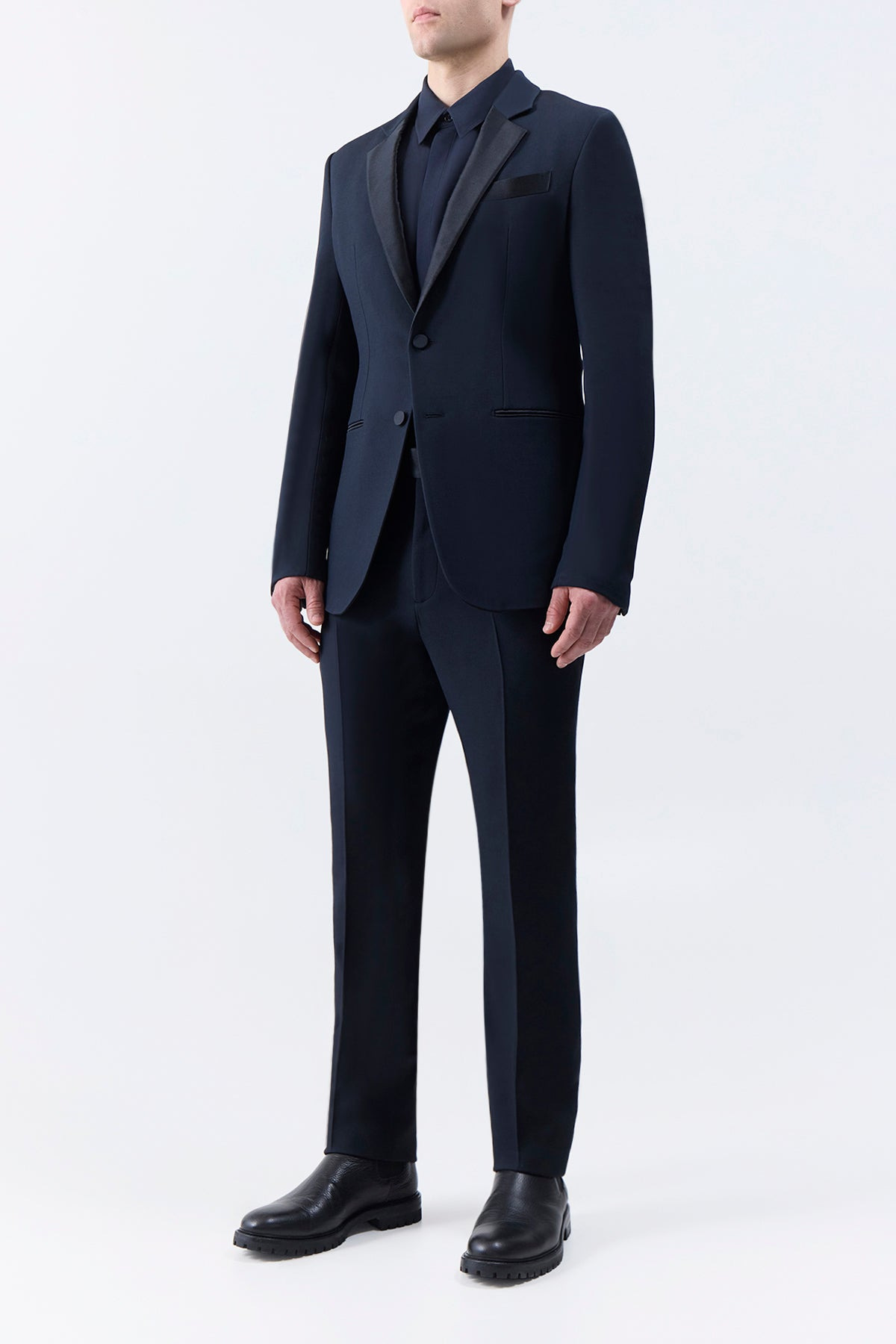 Nicolson Jacket in Black Silk Wool Cady - 4