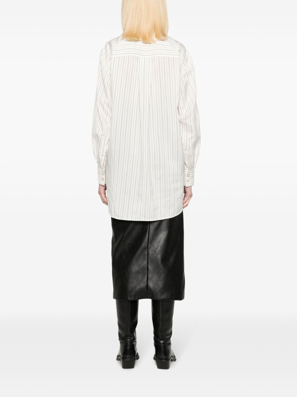 striped silk blend shirt - 4