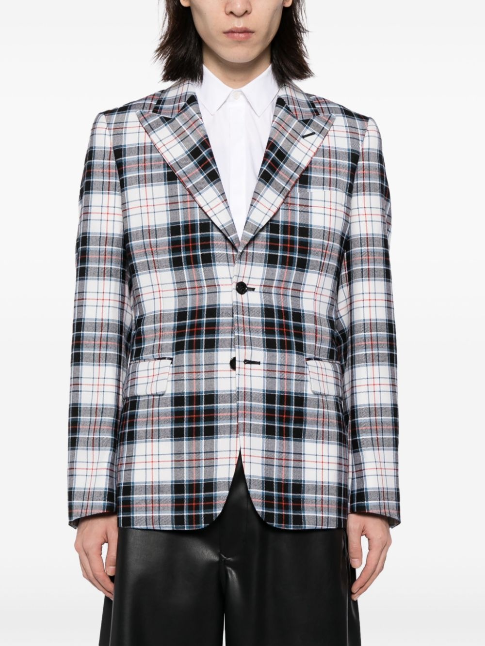 padded-panel wool blazer - 3