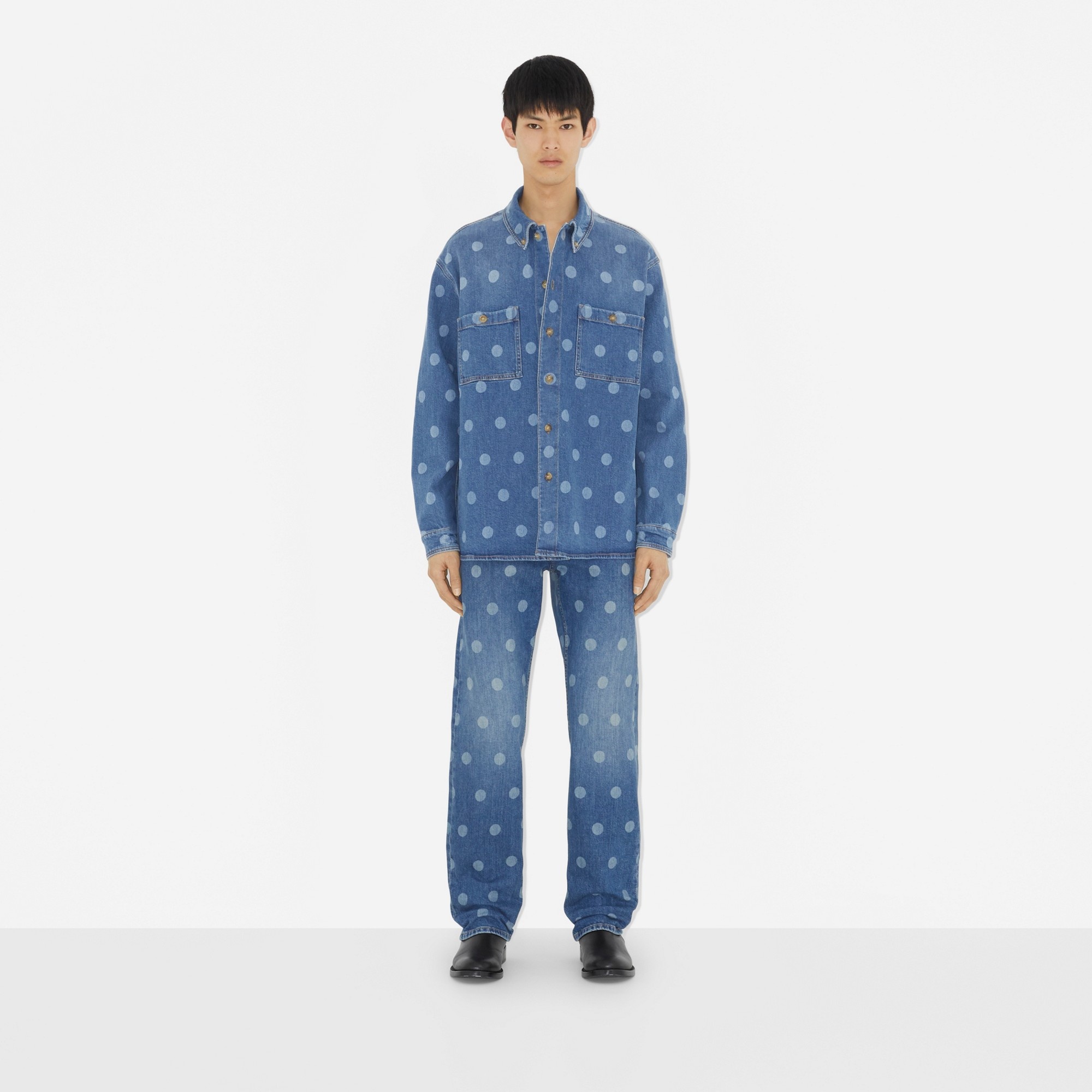 Polka Dot Denim Shirt - 2