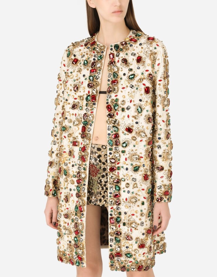 Jacquard coat with embroidery - 4