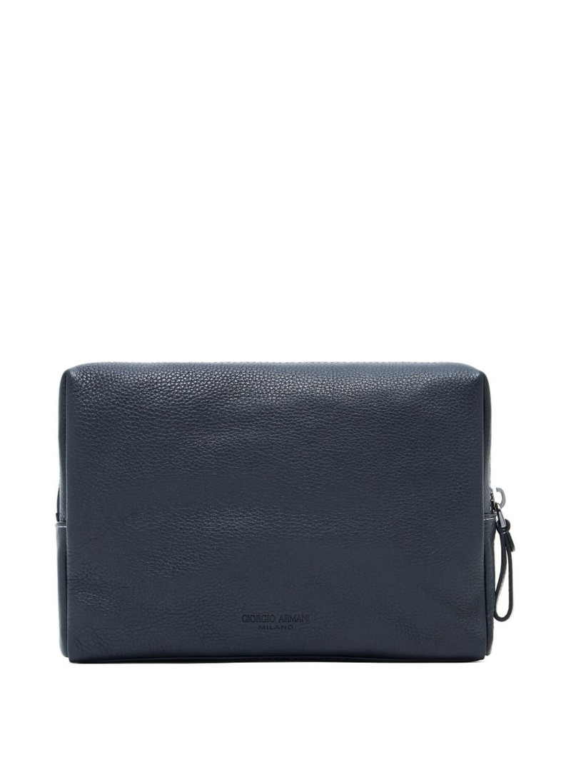 zipped leather wash bag 1