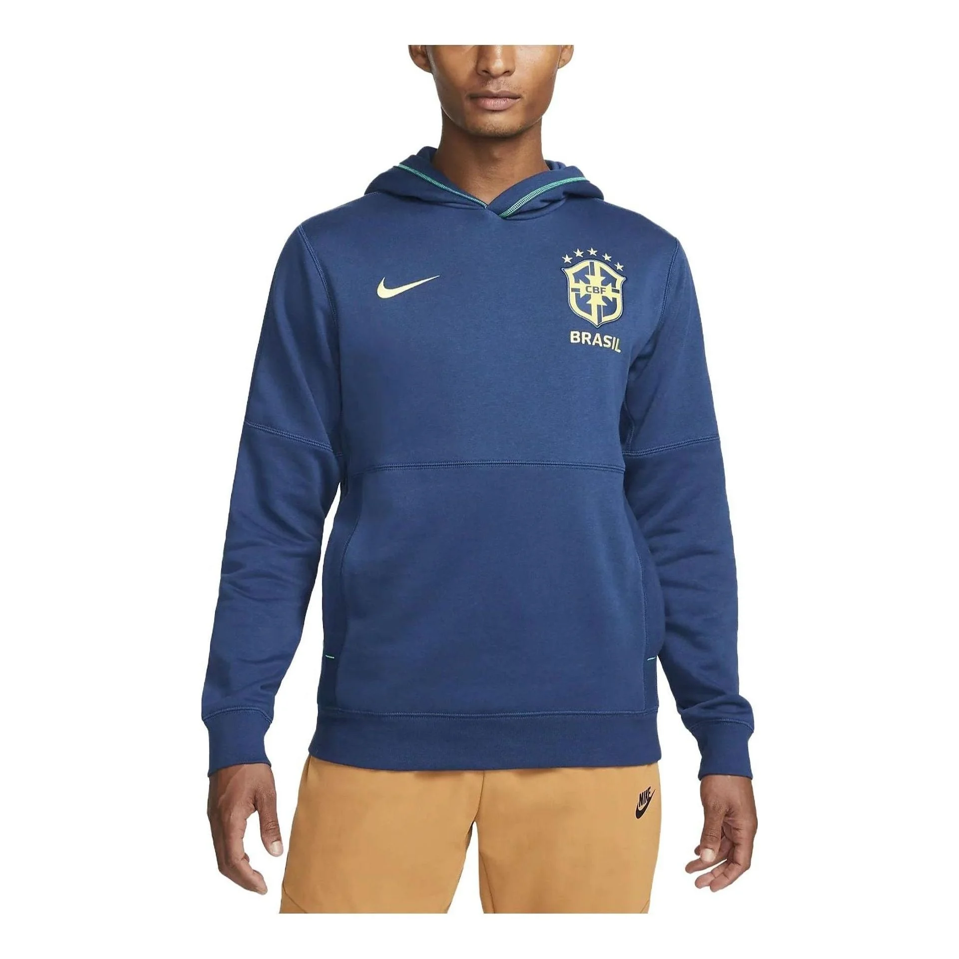 Nike Brazil Travel Fleece Soccer Hoodie 'Blue' DH4822-490 - 1