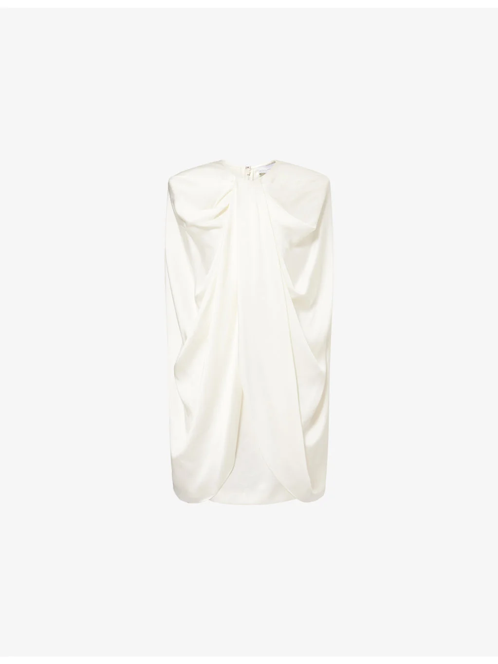 Draped Cape Satin Mini Dress - 1
