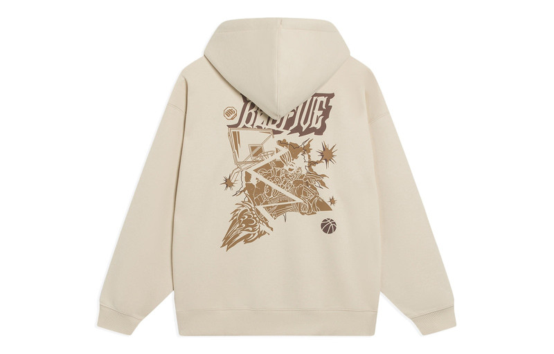 Li-Ning Li-Ning BadFive Cartoon Graphic Hoodie 'Beige' AWDT089-1 outlook