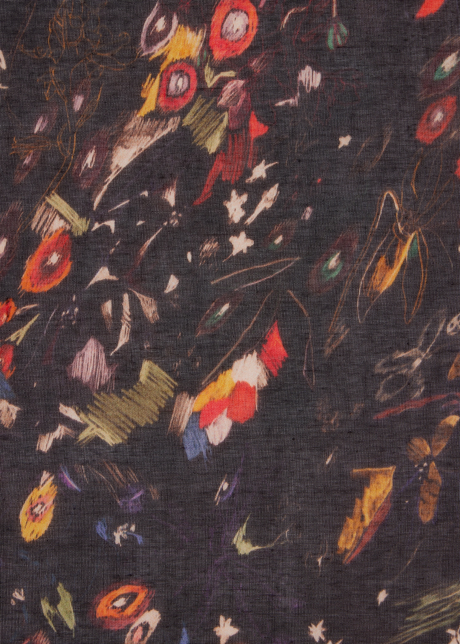 Black 'Sketchbook Botanical' Pocket Square - 2